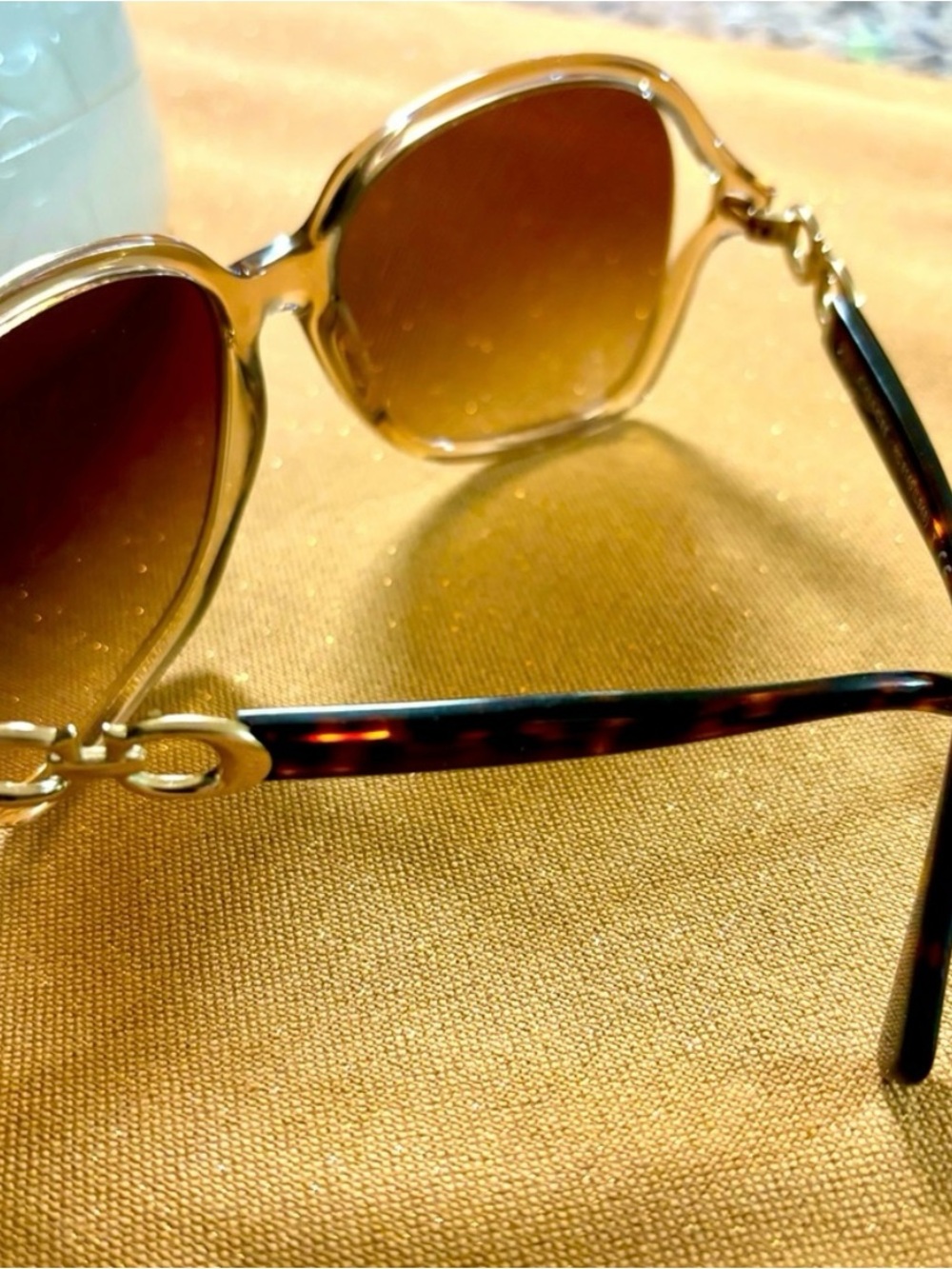 Coach Gold Frame Brown Gradient Women's Sunglasses